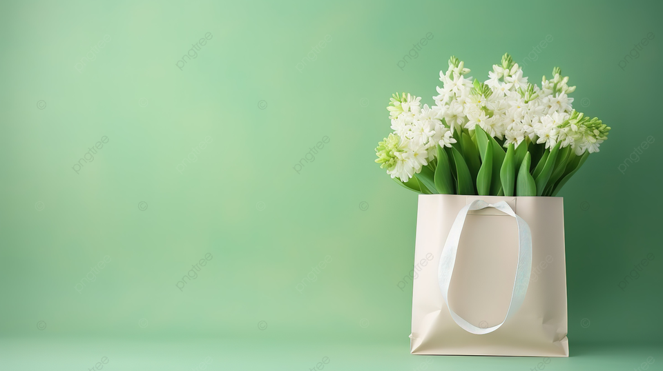 pngtree fresh white pearl hyacinth blossoms beautifully arranged in a green gift image 13860241